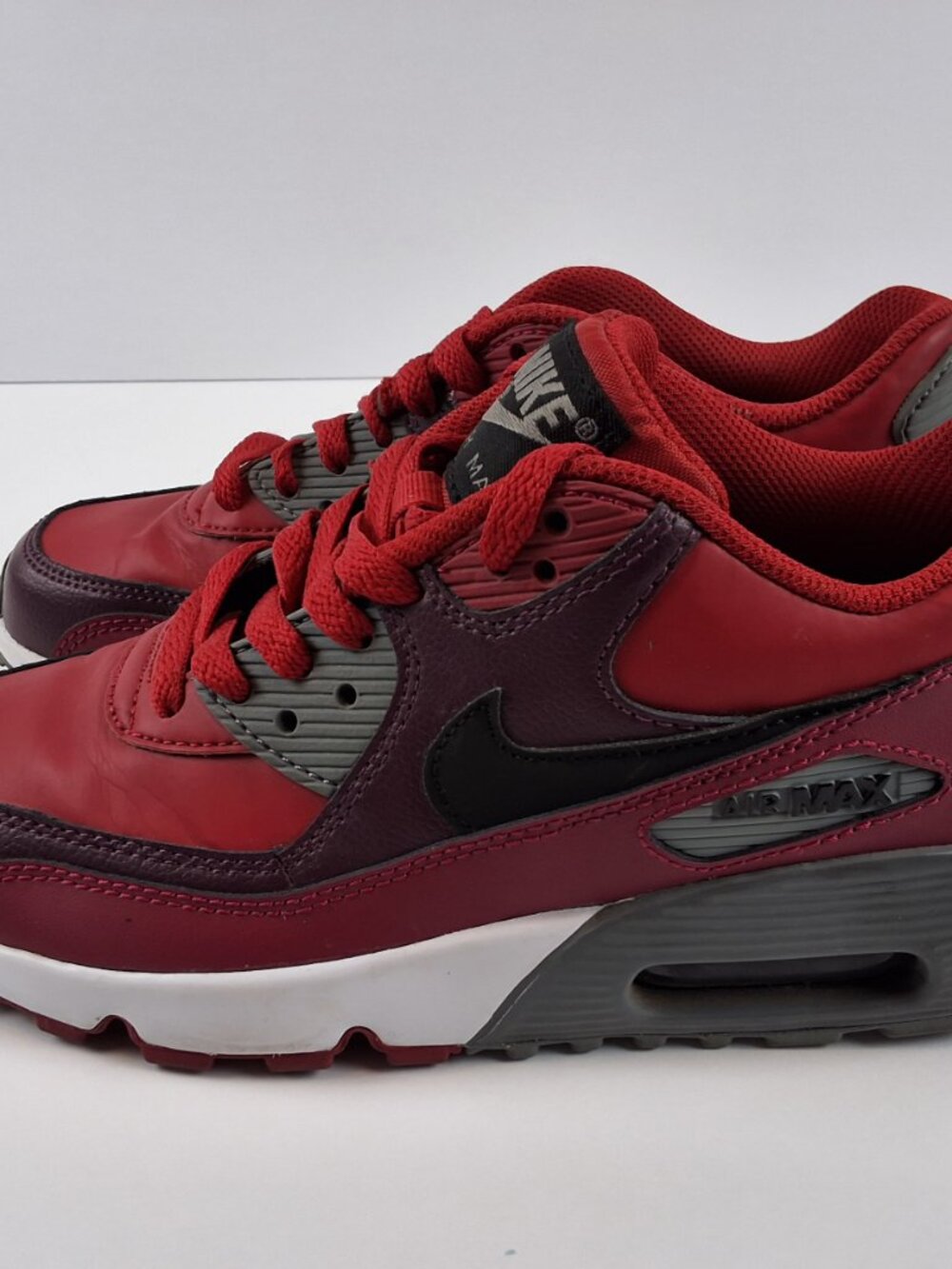 Nike Air Max 90 GS Red Gray Sneakers Youth Size 4Y EU 36 - Picture 6 of 16